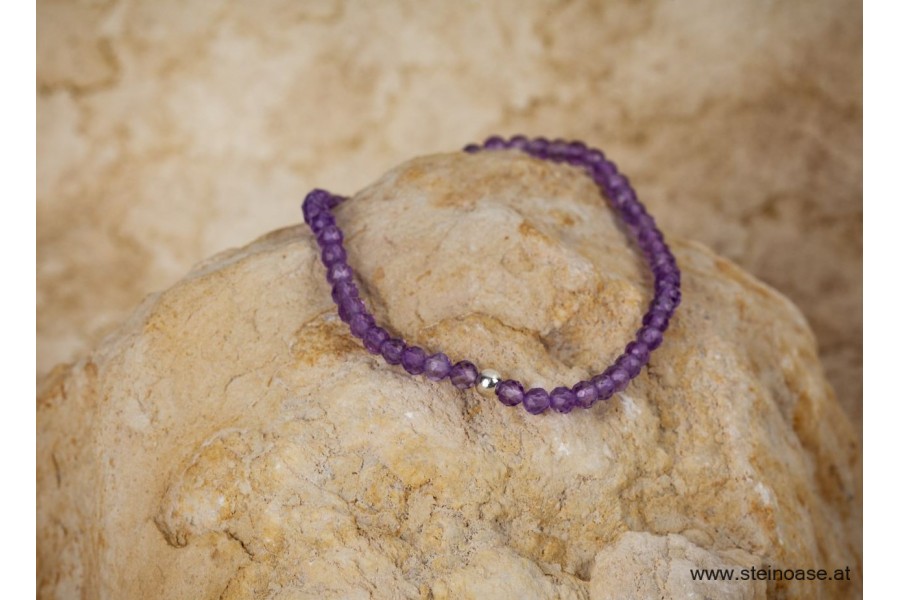 Armband Amethyst facettiert 3mm